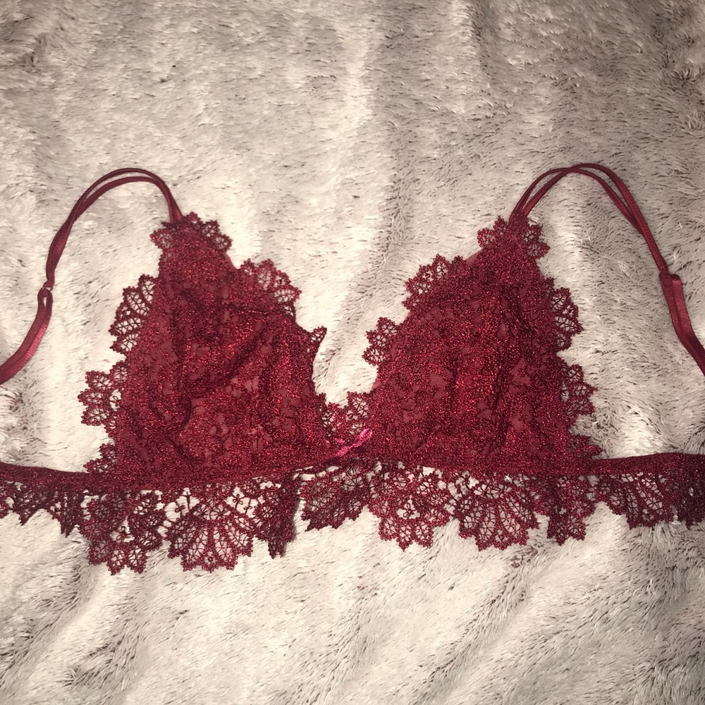Red lace bralette